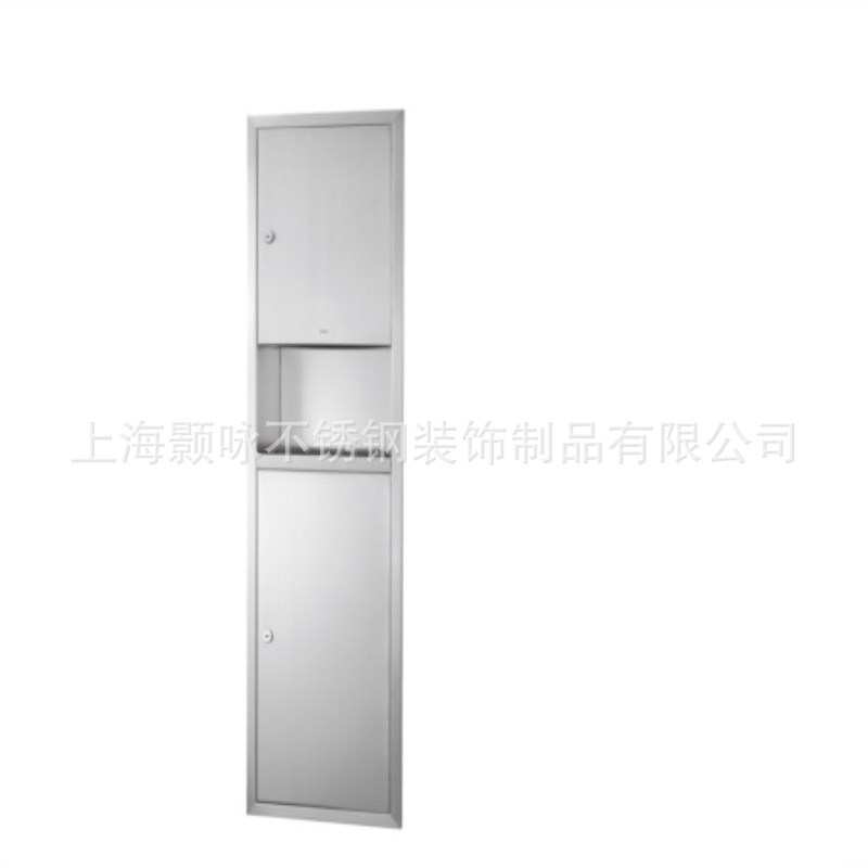 北京厂家公共卫生间嵌入式不锈钢手纸箱置物毛巾架壁挂式设计