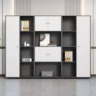 文件柜办公室柜子带锁储物柜木质档案柜资料柜收纳柜白色简约现代