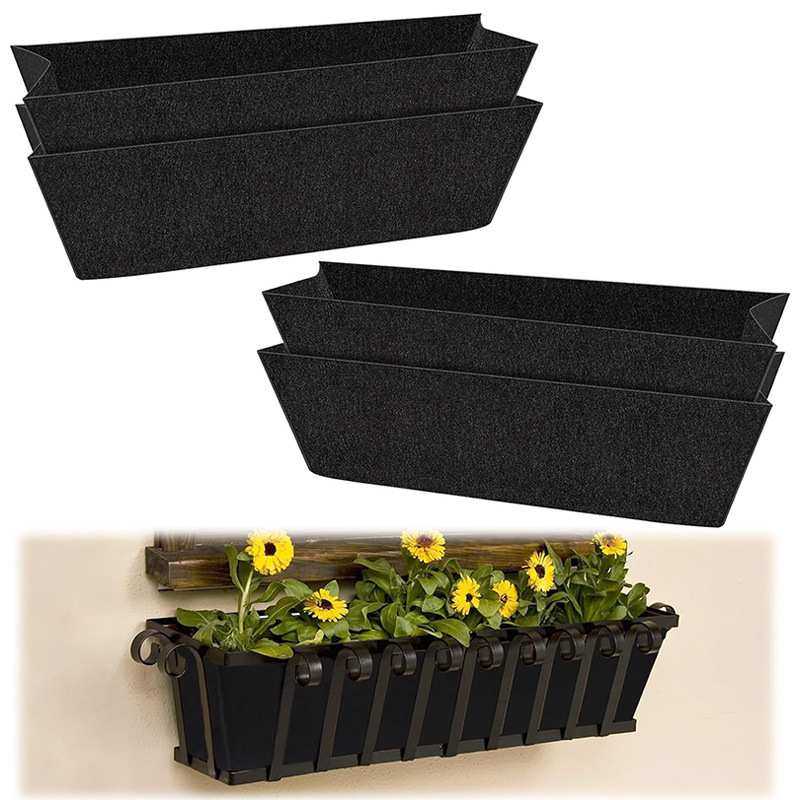 梯形槽式花盆衬垫无纺布悬挂篮里衬替换套件适用于室内外植物花盆