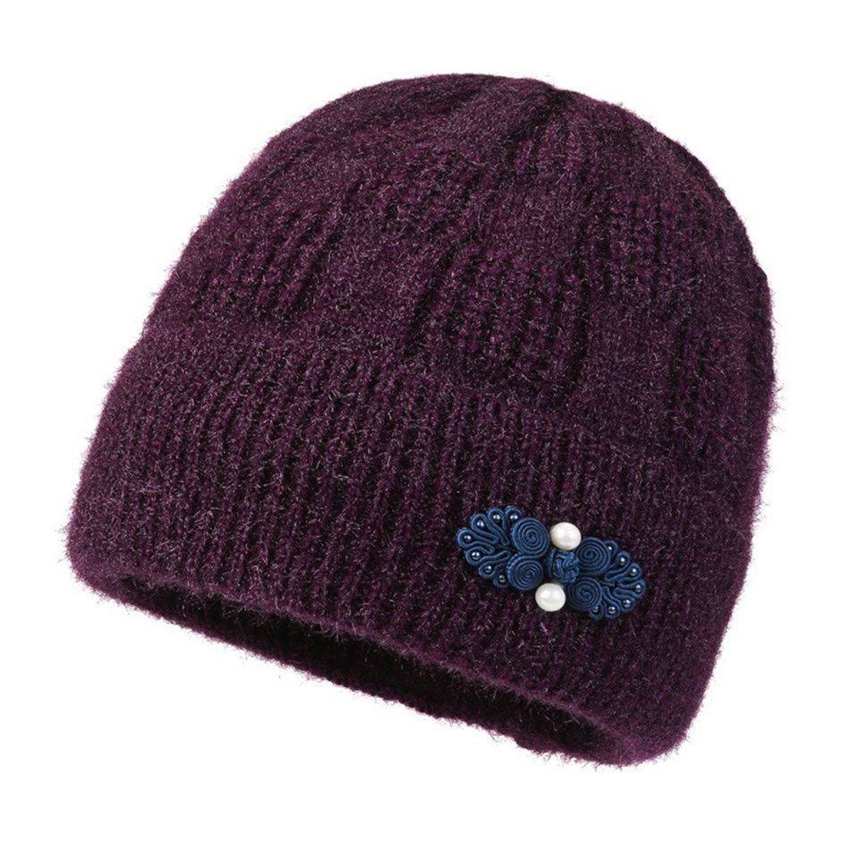 中老年人女冬季奶奶80岁老太太的帽子毛线保暖加绒妈妈老人防寒风