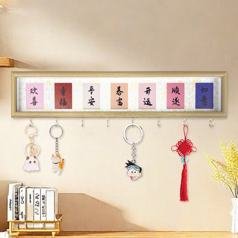入户挂钥匙玄关创意装饰画手工墙面挂钩挂画收纳家居免打孔网红
