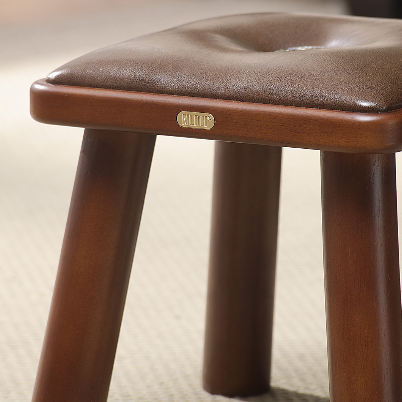 实木凳子小板凳美式客厅皮凳软包小圆凳方凳儿童凳放腿小木头凳子
