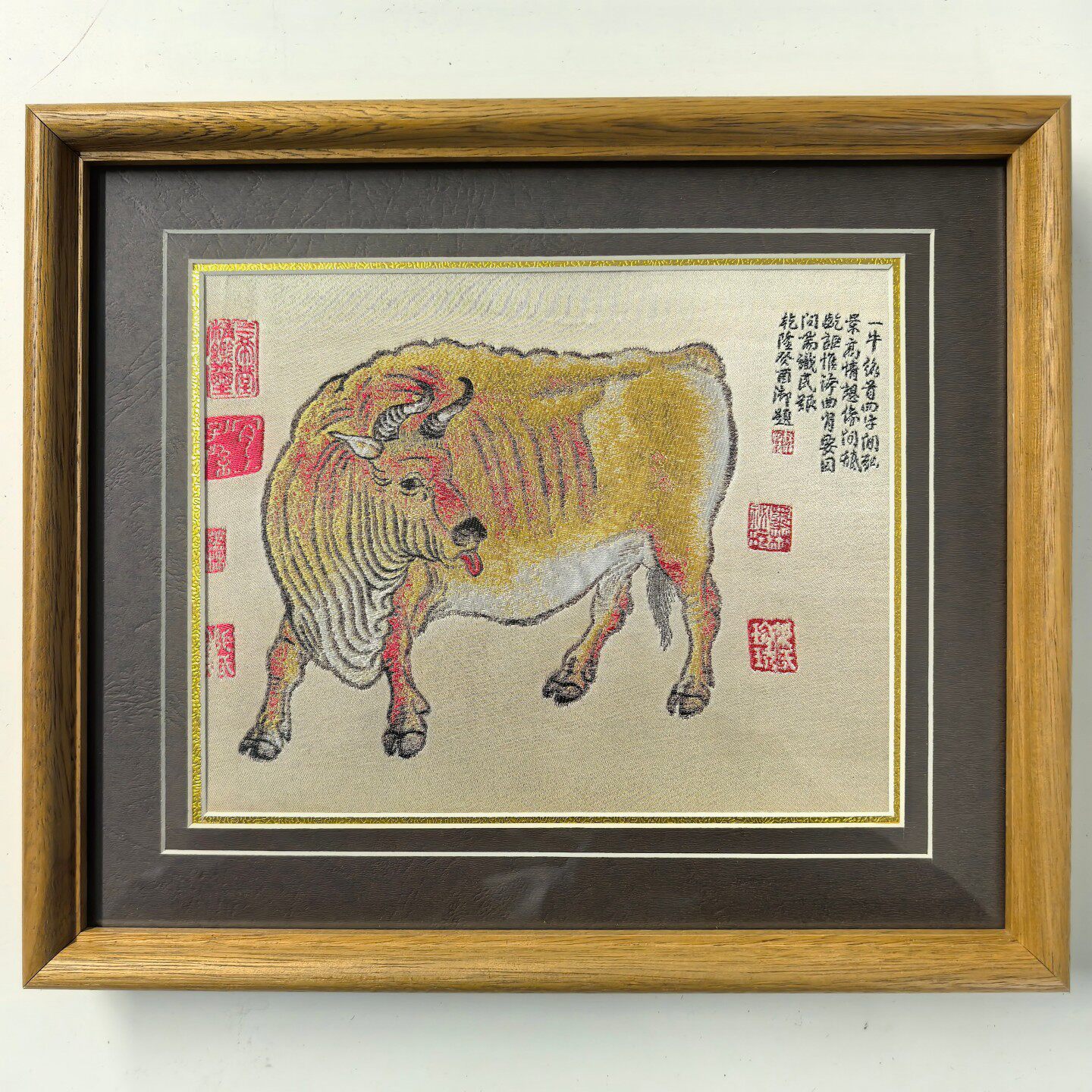 非遗蜀锦十二生肖画2026马年齐白石实木装饰画手工装裱送礼品老外