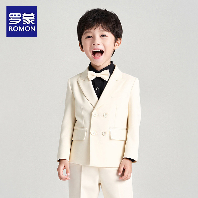 罗蒙男童礼服英伦风男孩花童生日小主持人西装套装儿童钢琴演出服