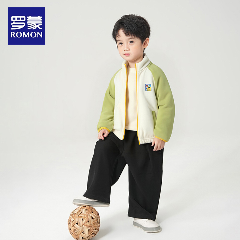 罗蒙男童加绒外套儿童摇粒绒