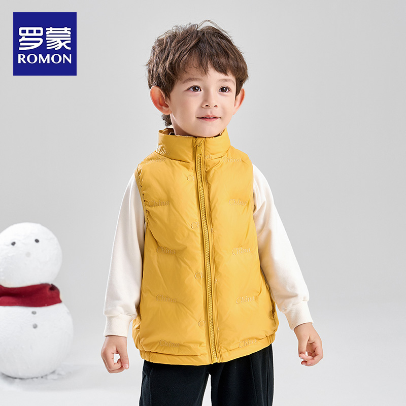 罗蒙儿童装男童马甲2025冬季新款