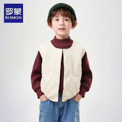 罗蒙儿童羽绒马甲保暖棉衣鸭绒