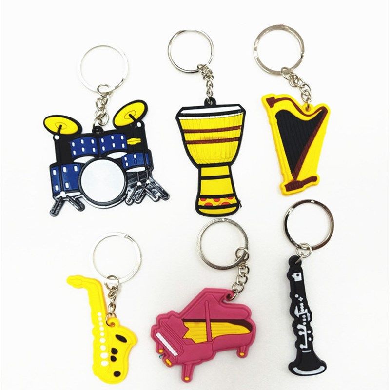 彩色架子鼓非洲鼓个性钥匙扣萨克斯钢琴黑管琴行礼品小饰品挂件