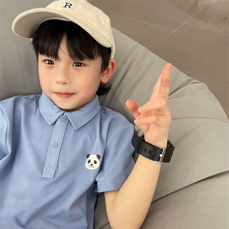 男童卡通Polo衫夏季宝宝学院风上衣儿童短袖T恤夏装潮霖霖妈童装