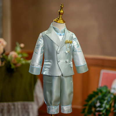 宝宝西装套装男2024新款男宝周岁中式小礼服主持人男童西服中国风