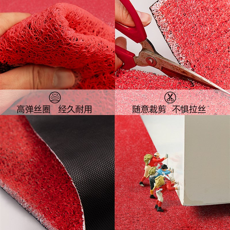 卡通文字入户门地垫丝圈脚垫防家用门口玄关进门滑耐磨除尘地毯