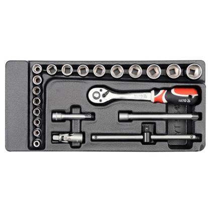 欧洲易尔拓YATO 22件套3/8六角套筒组套托盘YT-5542