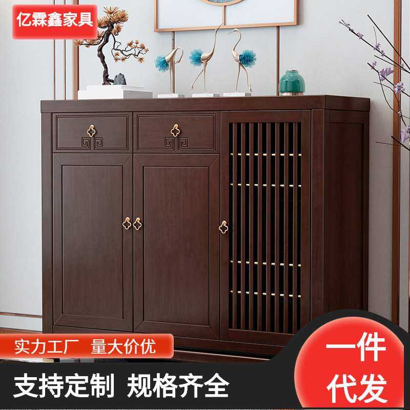新中式全实木收纳柜雕纹轻奢门厅柜储物柜木质防尘大容量鞋柜,基础建材,脚轮/万向轮,淘宝优惠券,粉丝福利购,淘宝优惠卷