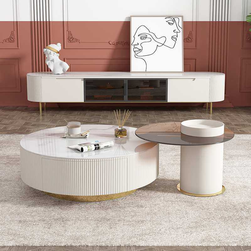轻奢极简岩板玻璃圆形茶几电视柜组合客厅家用现代法式奶油侘寂风,模玩/动漫/周边/娃圈三坑/桌游,模型制作工具/辅料耗材,淘宝优惠券,粉丝福利购,淘宝优惠卷