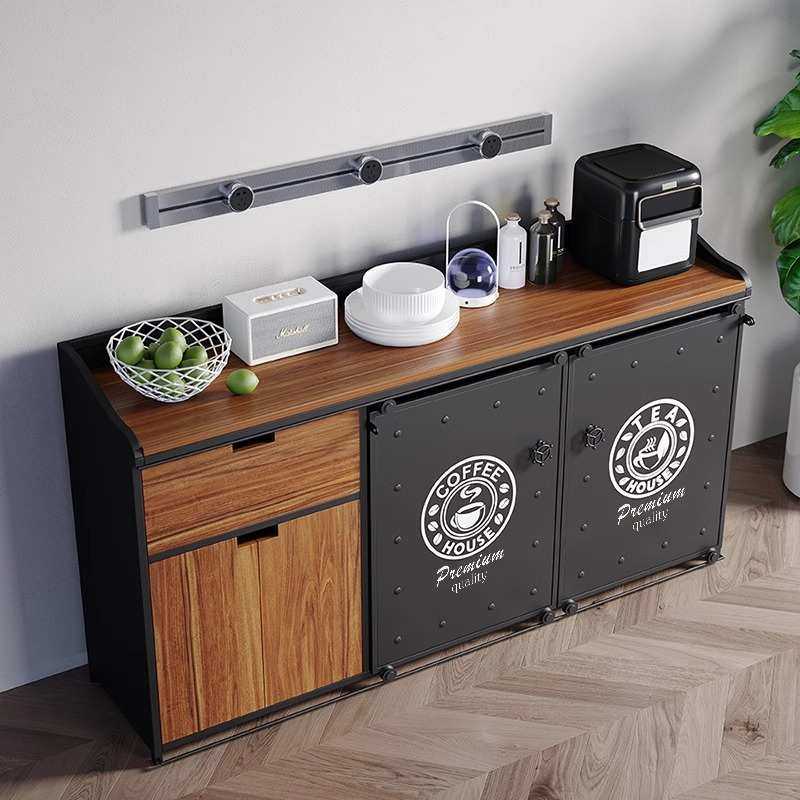 工业风实木餐边柜茶水台碗柜铁艺复古储物备餐柜餐厅备餐台咖啡柜,基础建材,脚轮/万向轮,淘宝优惠券,粉丝福利购,淘宝优惠卷