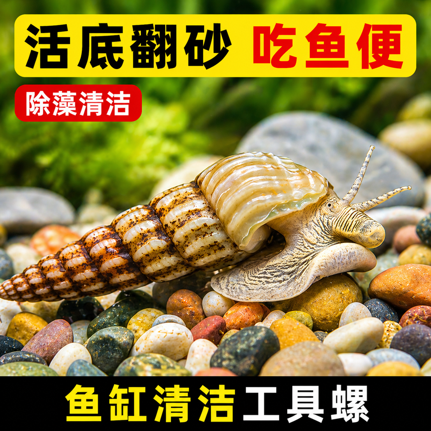 马来螺黄金观赏螺清洁鱼缸粪便杂质水藻净化水质草缸净水繁殖好养
