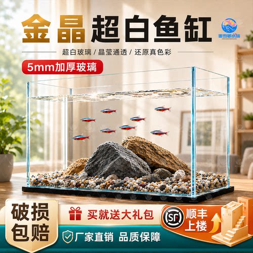 2025新款超白玻璃缸长方形金鱼缸小型客厅家用桌面生态乌龟缸草缸