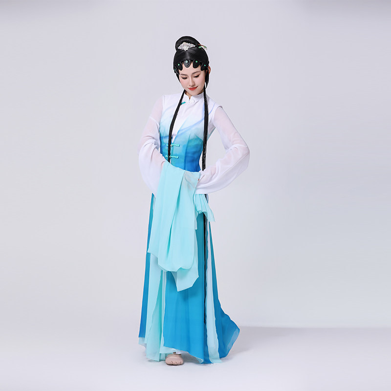 荃婉一江春水古典舞水袖舞蹈国风演出服服装设计定制舞蹈头饰定制