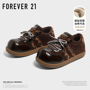 不累脚百搭泡芙鞋 秋季 子 女2025新款 F21内增高加绒大头豹纹德训鞋