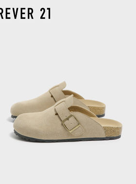 F21半拖勃肯鞋女款2025新款秋冬软底舒适外穿懒人一脚蹬包头拖鞋