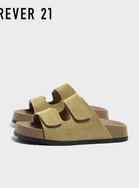 F21真皮勃肯鞋2025夏季新款女可外穿厚底增高耐磨休闲沙滩凉拖鞋