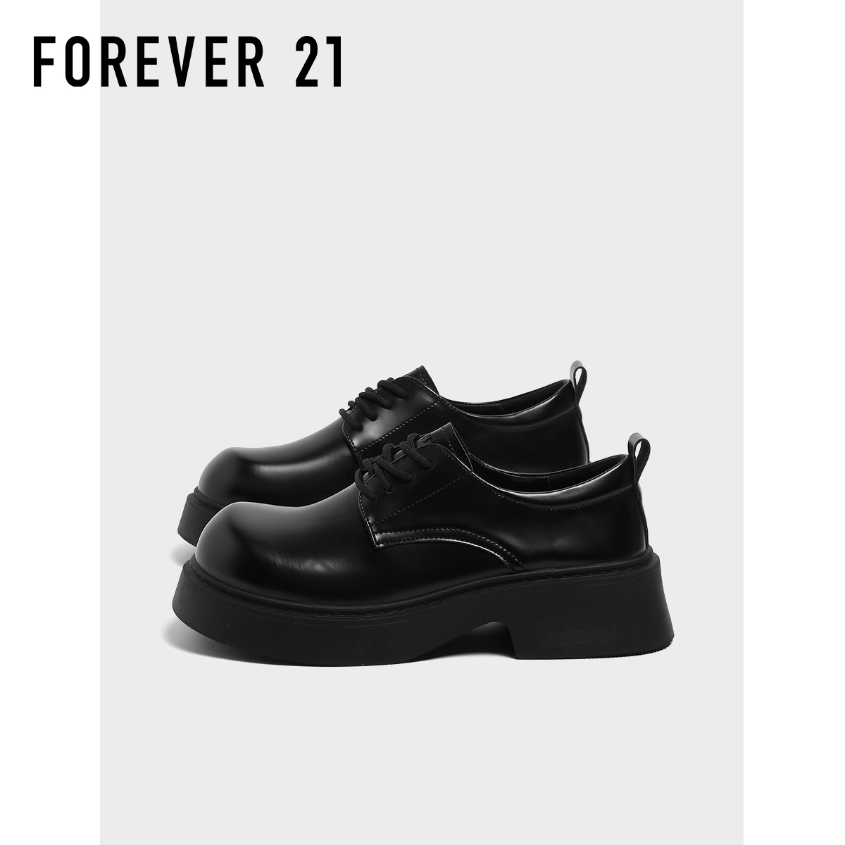 F21黑色德比鞋男2025新款