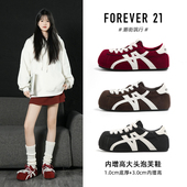 女2026新款 春季 爆款 F21红色加绒大头德训鞋 内增高百搭休闲泡芙鞋