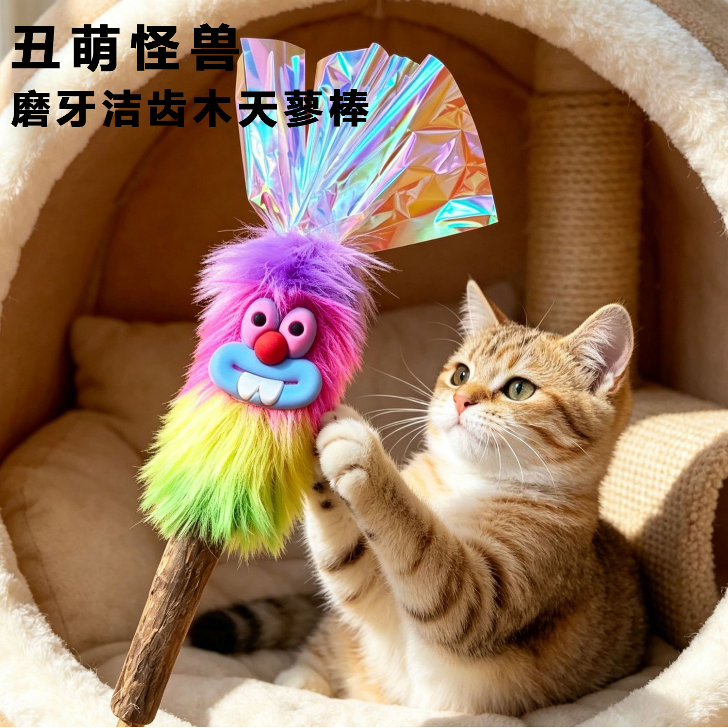丑萌木天蓼猫玩具磨牙解闷逗猫棒图片