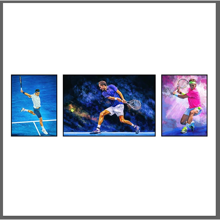 网球装饰画澳网法网温网美网明星室内球馆挂画卧室主题运动人物画
