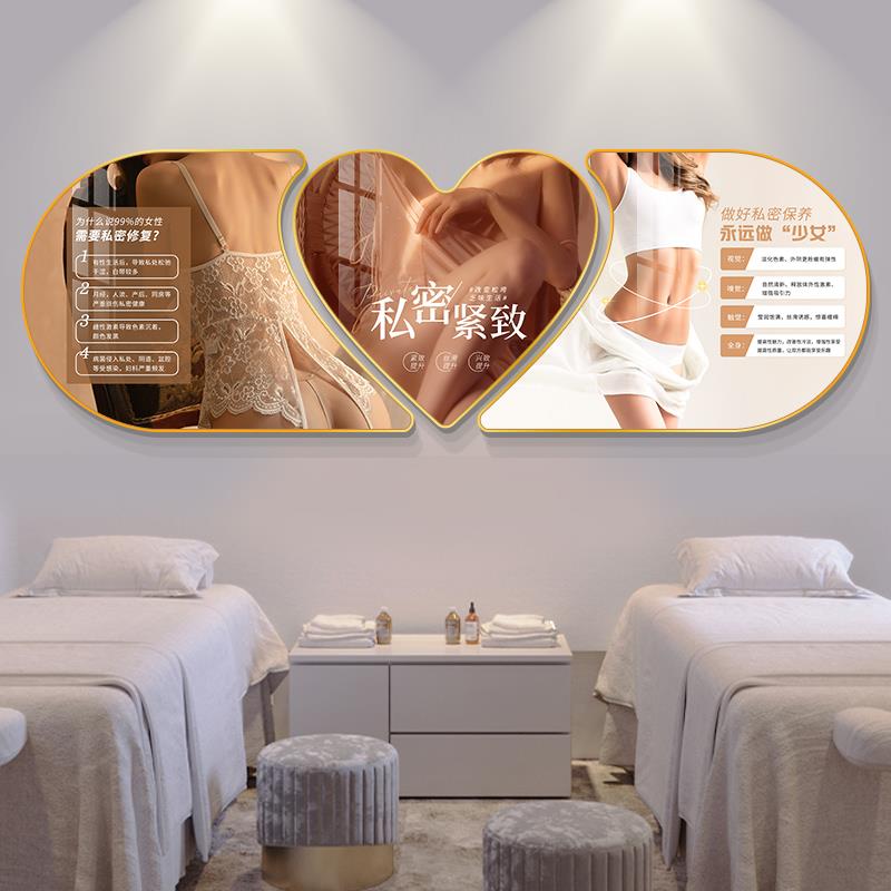 私密护理挂画广告图宣传墙壁画医美微整形美容院抗衰紧致装饰画