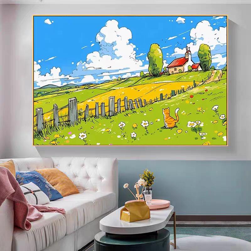 灵气美景客厅沙发背景墙装饰画治愈系现代简约风景画餐厅卧室挂画