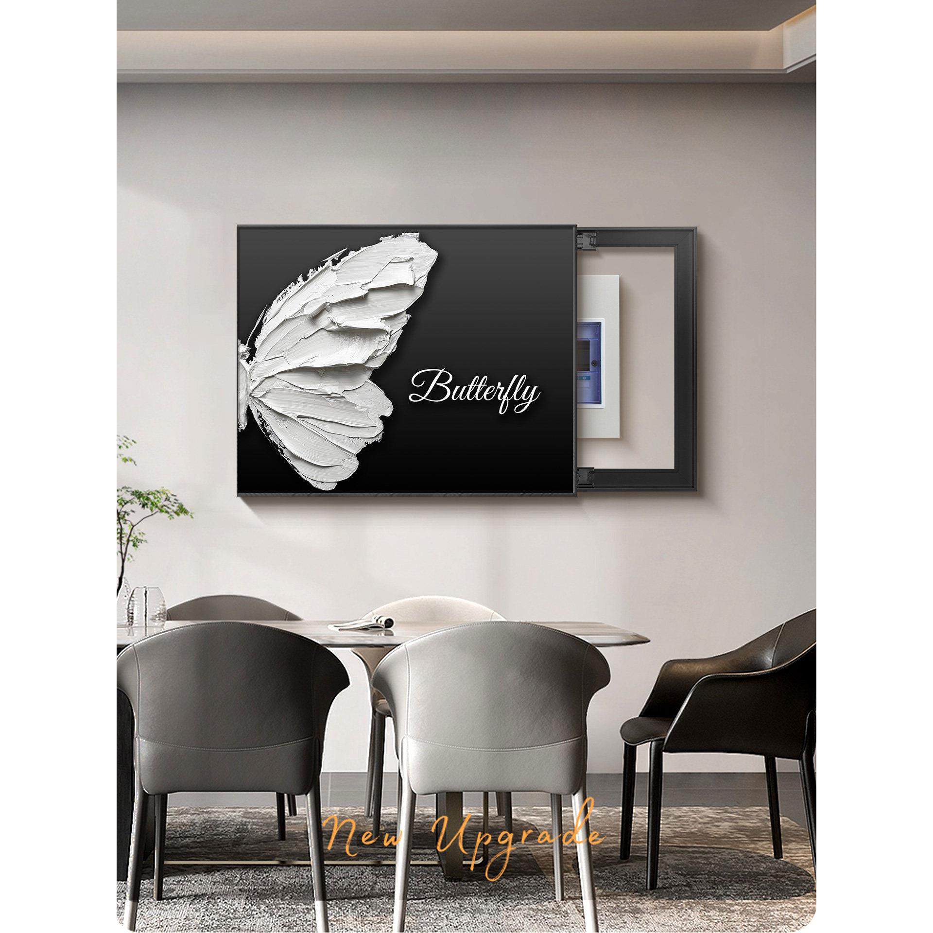 电表箱装饰画黑白2025新款免打孔配电箱电源开关盒电盒子遮挡挂画,家居饰品,现代装饰画,淘宝优惠券,粉丝福利购,淘宝优惠卷