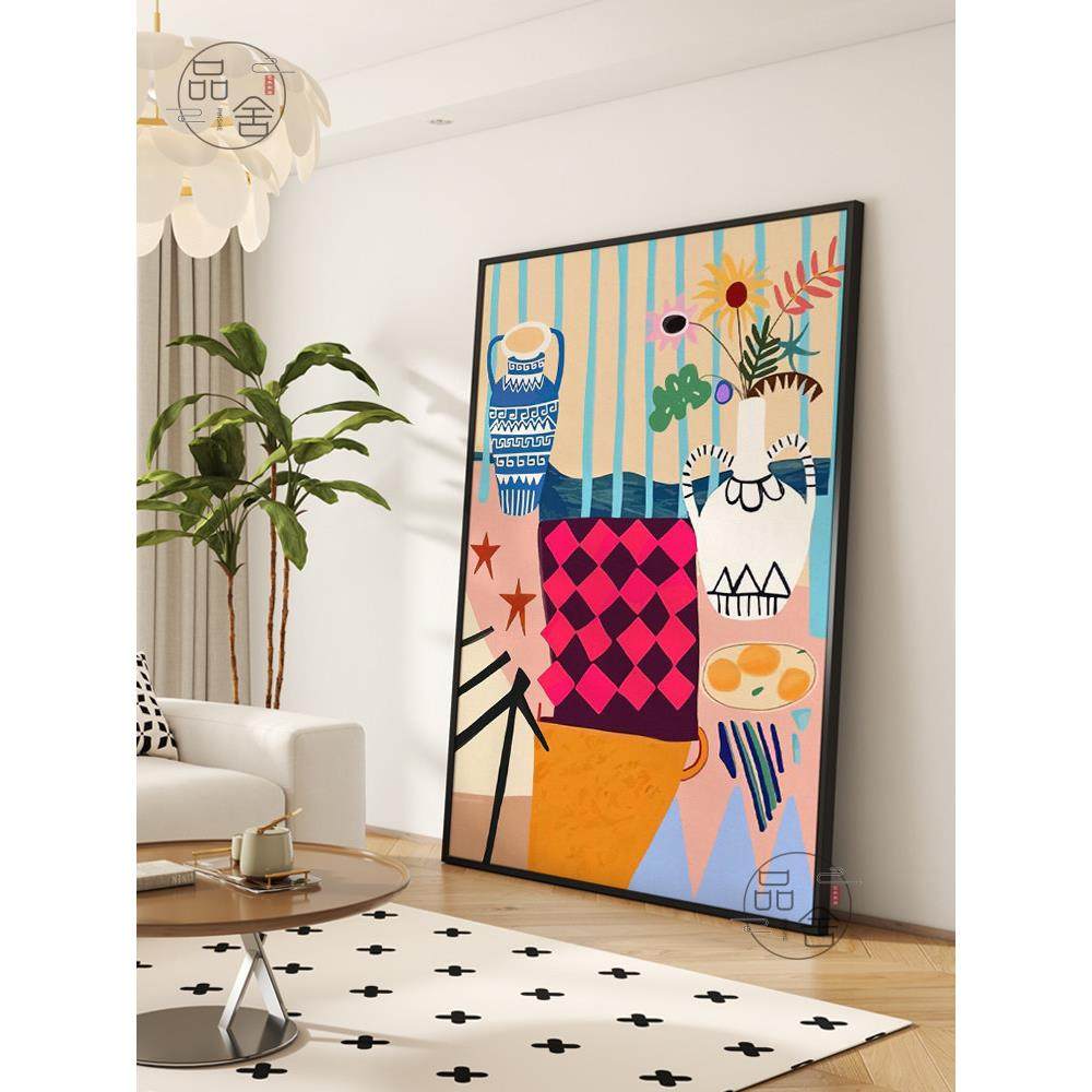 多巴胺小众艺术抽象花瓶装饰画竖版客厅沙发挂画餐厅玄关过道壁画,家居饰品,现代装饰画,淘宝优惠券,粉丝福利购,淘宝优惠卷