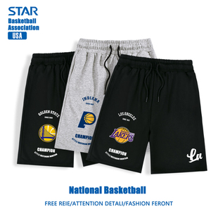 湖人队勇士雷霆步行者男士美式篮球裤休闲运动短裤男夏季潮牌裤子
