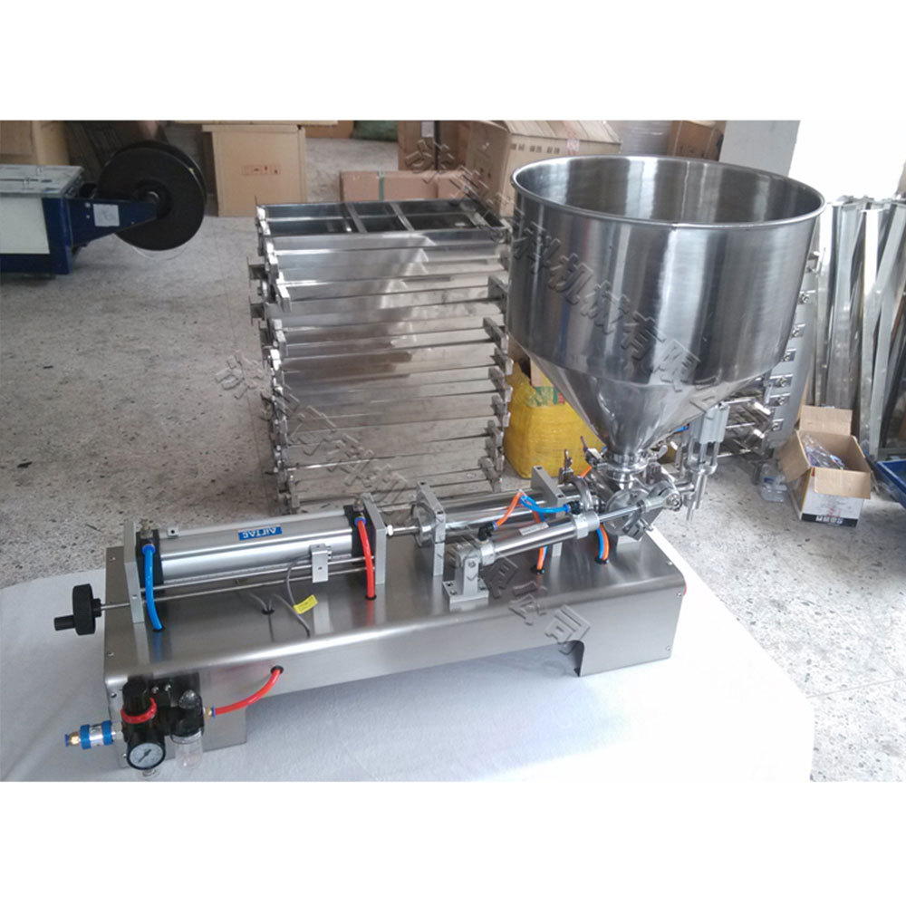 不锈钢流体酒水出料机半自动膏体灌装机小型活塞非固体包装设备图片
