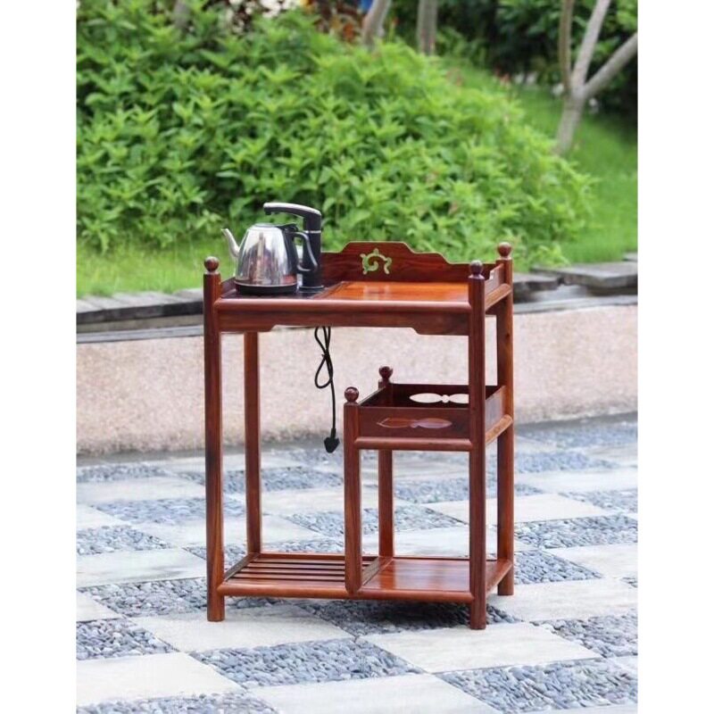 老挝大红酸枝交趾黄檀茶水架烧水架置物收纳架清式明式家具