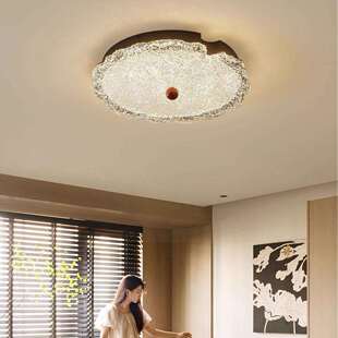 备昌照明厂中古风冰晶树脂荷叶吸顶灯卧室灯意式全光谱护眼儿童房