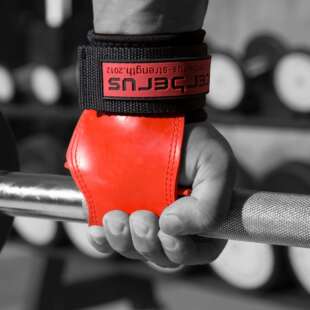 Cerberus健身硬拉助力带健美引体向上握力带防滑划船橡胶护腕护掌