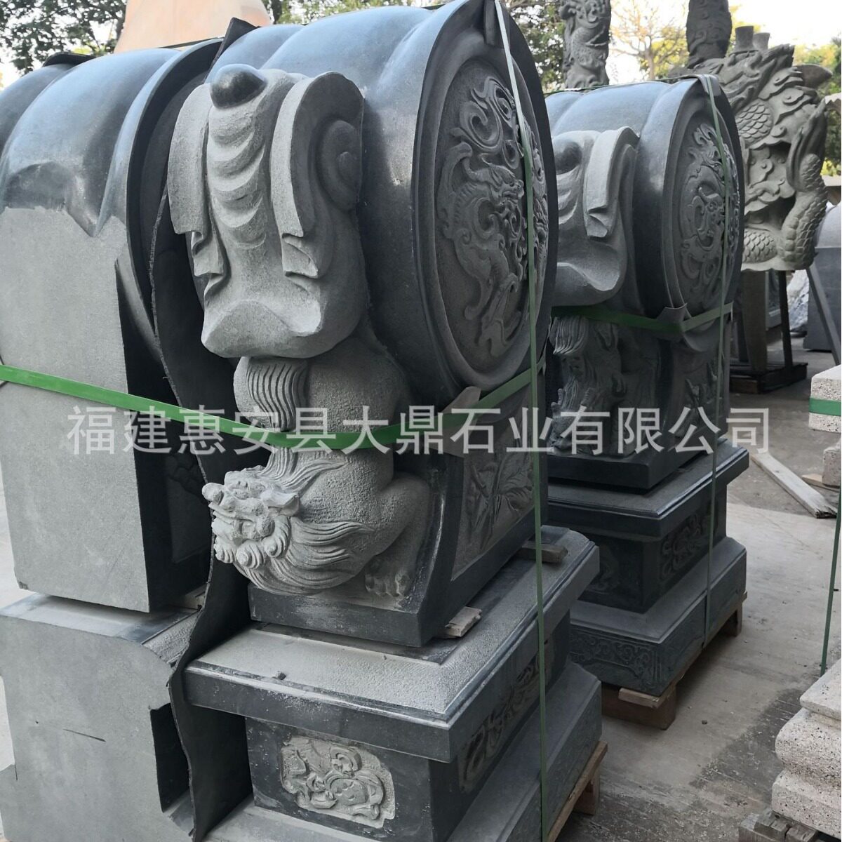 石材抱鼓祠堂寺院大门摆放庭院门口石鼓摆放石雕门墩批发供应发