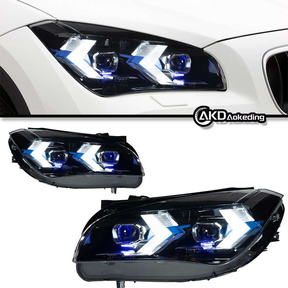 专用11-15款宝马X1E84LED前照灯改装箭头大灯DRL信号转向灯透镜