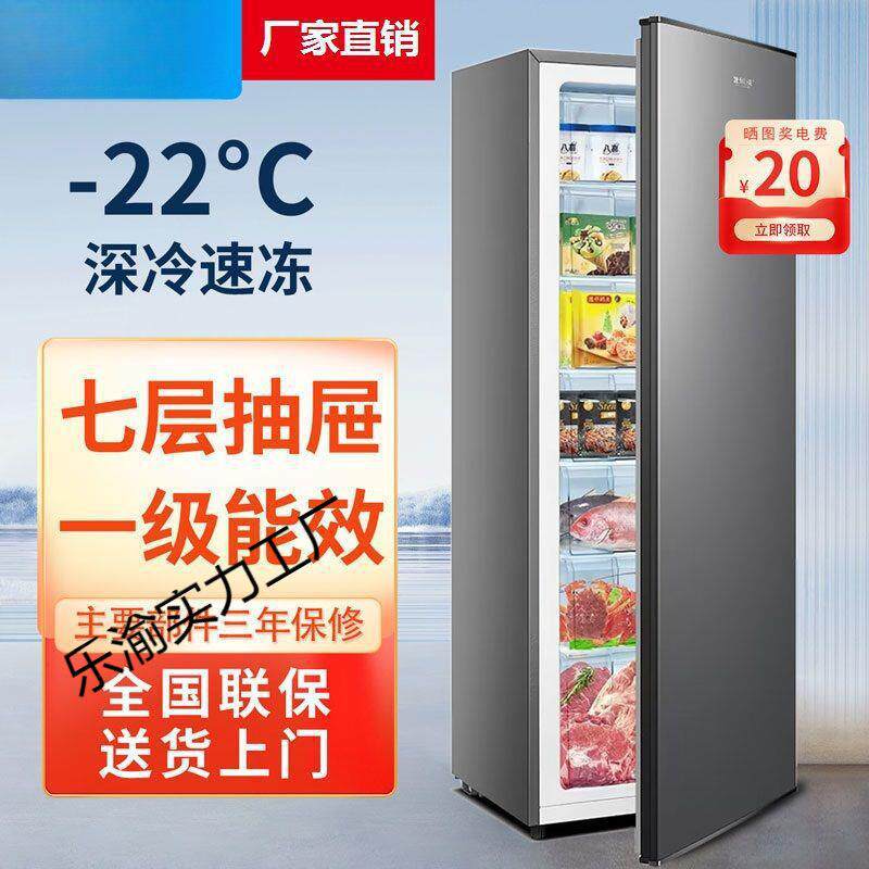 北极立式冰柜抽屉式家用全冷冻柜侧开门立体大冷柜斯小型冰箱母乳