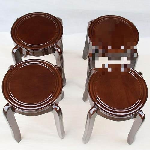 圆凳餐桌凳子家用实木餐凳简约全实木凳子可叠放中式板凳木头凳r*