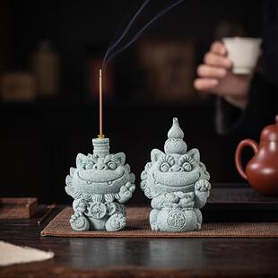 创意可爱个性风狮爷招财进宝青砂石摆件家居客厅办公室桌面装饰品
