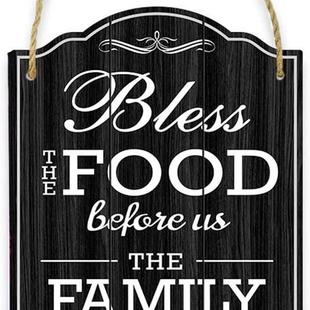 木质标志暖心语录可悬挂木制乡村房屋厨房餐厅墙壁装 饰连接工艺品