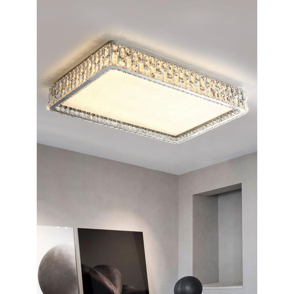 卧室灯吸顶灯客厅灯2022年新款家用led超亮长方形房间灯水晶灯具