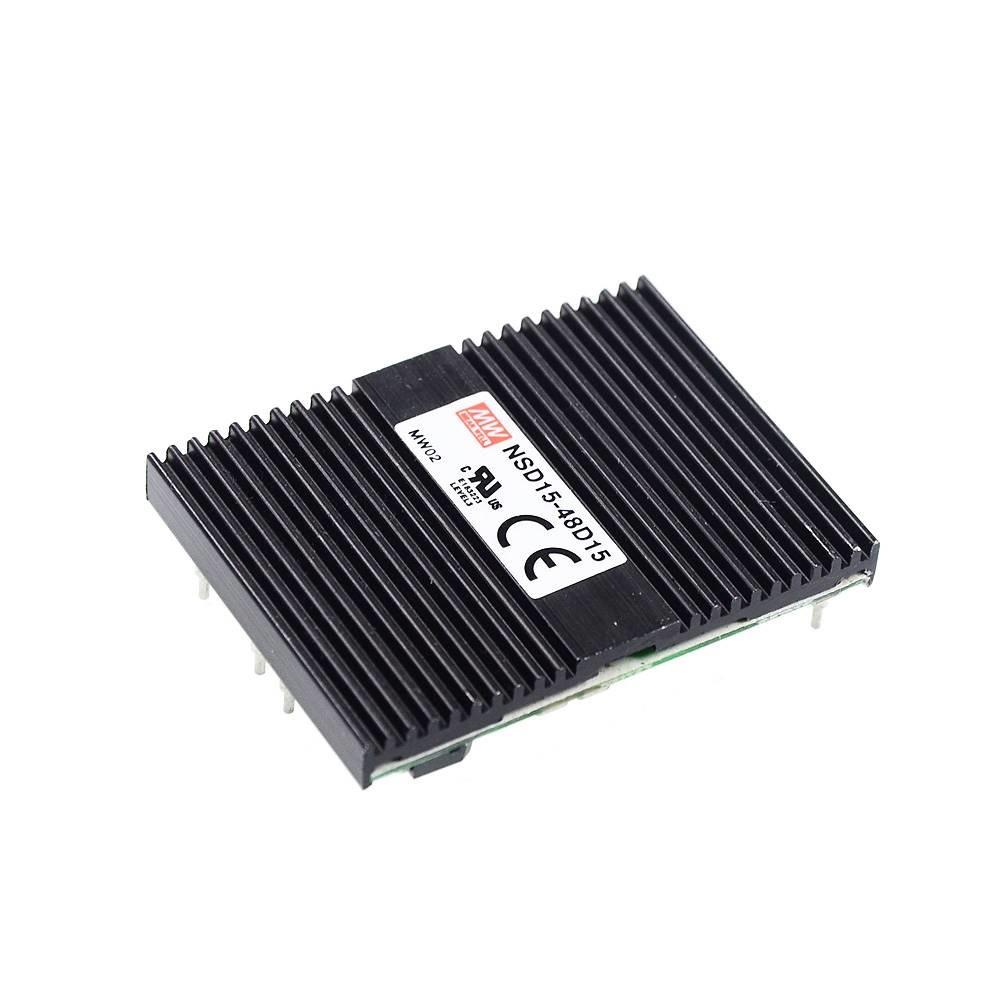 明纬电源DC-DC稳压NSD15-12/24/48D转正负5/12/15V双组15W输出