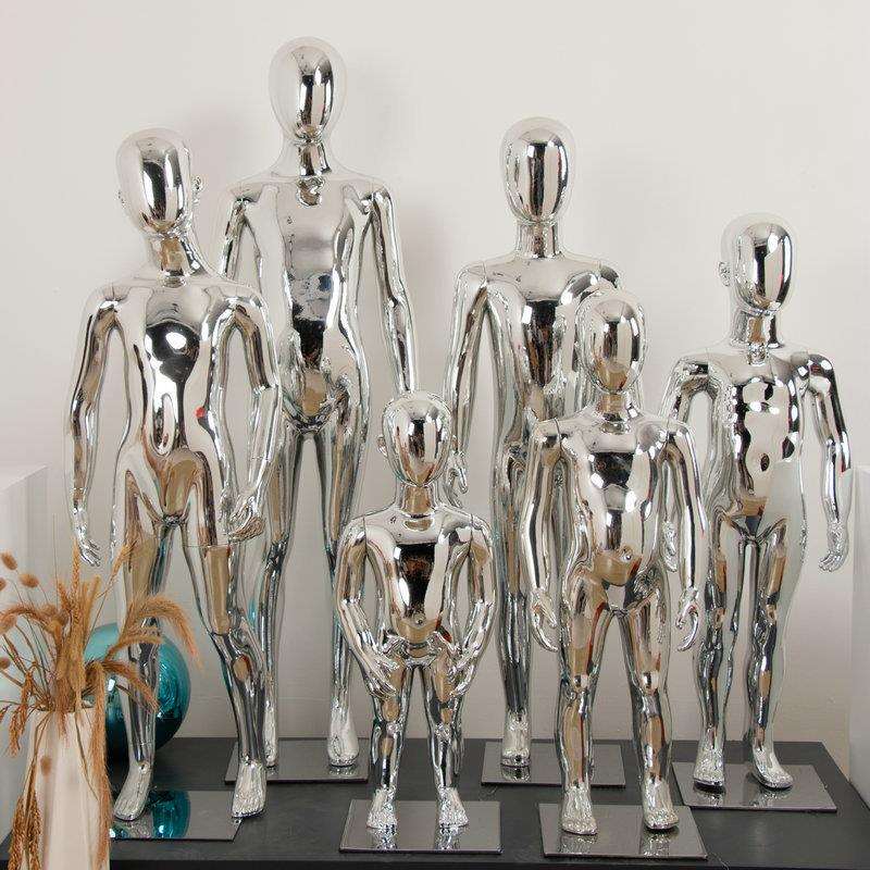 服装店模特道具儿童男女全身童装小孩橱窗电镀模特架假人模型