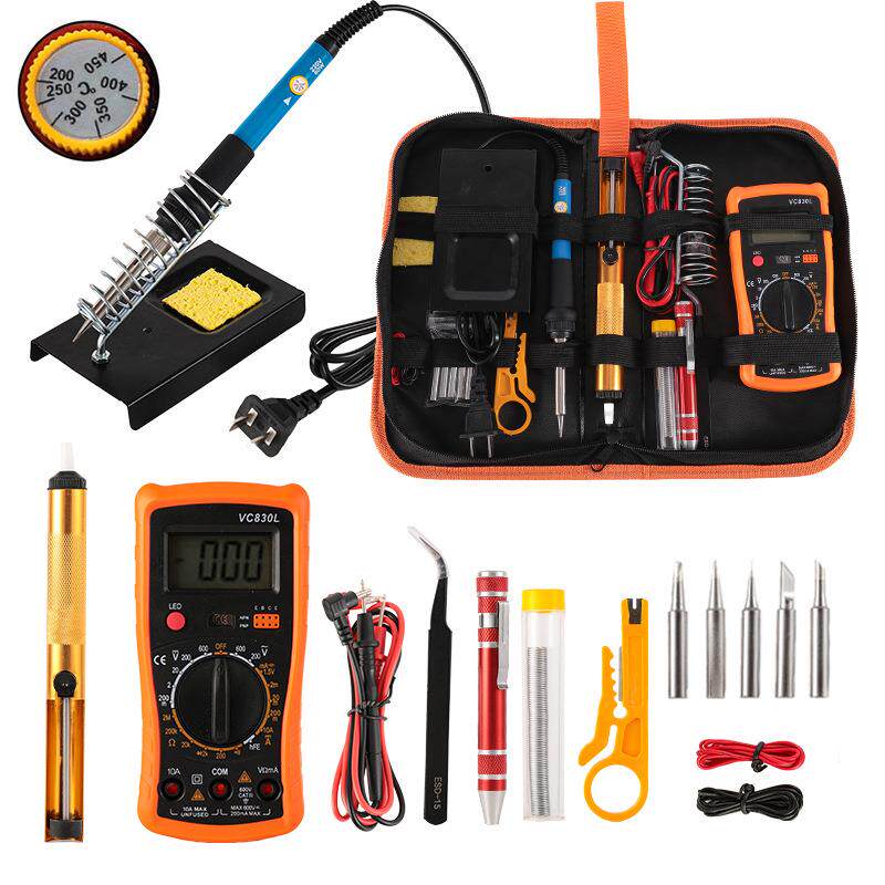 220V110V60W可调温电烙铁显示万用表组合套装维修工具内热电焊笔