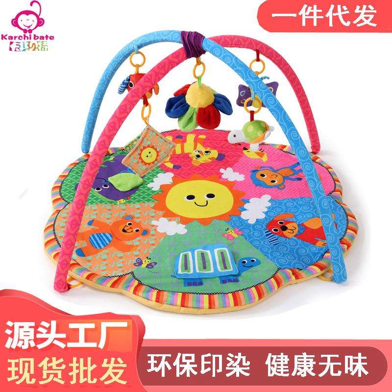 宝宝游戏垫婴儿爬行毯音乐益智玩具毛绒棉布健身架哄娃神器满月礼