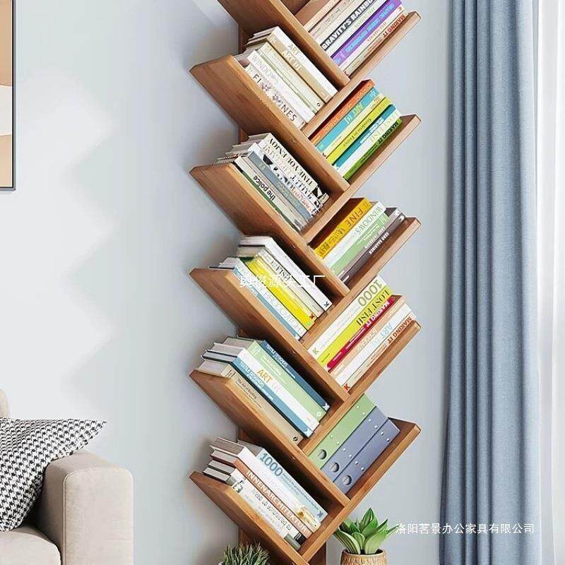 创意树形书架落地简易儿童简约客厅家用收纳桌面置物架实木包邮